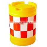 Water filled red plastic barrier supplier