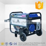 Wheeled small size 5kw 6.25kva 6.8hp manual start gasoline genset with three phase meet ISO9001 standard