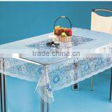 TJ-4905 Transparent Emboossed Tablecloth With Golden & Silver