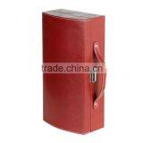 Wholesale Factory Customized High-grade Leather 2 Bottles of Red Wine Box, Brown Beautiful Gift Box