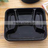 Wow Unbelieveable 1000ml 4 Compartment Black Takeaway Plastic pp Food Container thumbnail-2