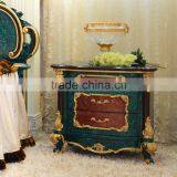 Neo-Classic French Style Peacock Green Bedroom Furniture Wooden Carving Dressing Table/ Antique Palace Dresser Makeup Table thumbnail-6