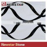 Newstar Good Quality Black And White Weave Marble Tile Waterjet Floor Mosaic thumbnail-3