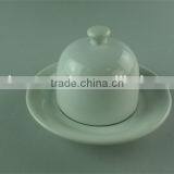 Stock Cheap White Dinnerware Type Butter Dish With Cover thumbnail-1