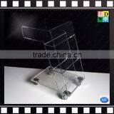 Modern Clear Acrylic Serving Hand Cart With 4 Wheels Acrylic Trolley Coffee Table thumbnail-2