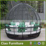 Outdoor Wicker Furniture Leisure Outdoor Sun Bed With Canopy thumbnail-2