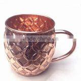 BPA FREE 100% COPPERTISAN MOSCOW MULE MUG, NEW ARRIVAL EMBOSSED BARREL SHAPE PURE COPPER MOSCOW MULE MUG thumbnail-3