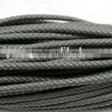 Braided Round Leather Cords 100% Real Leather 4mm for Making Leather Bracelets thumbnail-1