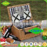 Rattan Material 4 Person Hand Woven Wicker Picnic Basket for Sale thumbnail-1