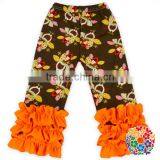Wholesale Triple Ruffle Icing Pants Girls Halloween Icing Pants Toddler Girl Floral Icing Pants thumbnail-1