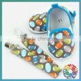 Wholesale Toddler Baby Boy Girl Soft Sole Shoes Sneaker Alpargatas Size 0-12 With Matched Pacifier Clip Month thumbnail-4