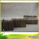 Factory Price Plastic Liner and Wooden Design Garden Flower Pot