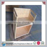 Large Vtg 18" Handcrafted Wood 2Tier Reversible Desktop Shelf CD Rack Display thumbnail-1