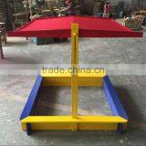 Backyard Playground Wooden Sadbox With Rain Cover thumbnail-4