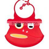 Red MONKEY Silicone Washable Baby Bib Infant Feeding Food Pocket thumbnail-1