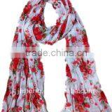 Fashion Floral Chiffon Scarf thumbnail-1
