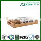 Novelty Custom Bamboo Serving Tray With Handle, Bamboo Food Serving Tray, Bamboo Breakfast Serving Tray thumbnail-5