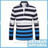 bright color stripe soft polo shirt for man good quality long sleeve Men tailored casual polo shirt with OEM