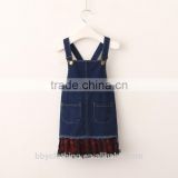 Baby Girl Denim Suspender Dresses Children Jeans Kids Overalls dress for 4-8 Years