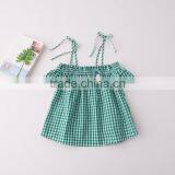 Wholesale Summer Girls New Design Stylish Check Blouse in 2017 thumbnail-1