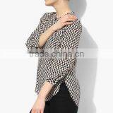 Latest Shirt Designs for Women Custom Sexy Ruffle Raglan Shirt thumbnail-5