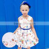 S17617A European Floral Printed Kid's Dress Girl Party Wear Summer Dress thumbnail-2