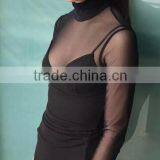 Runwaylover 112 New Style 2017 Ladies Sexy Turtleneck Transparent Blouse thumbnail-1