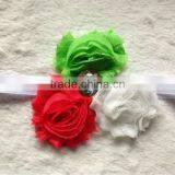 Chevron Elastic Headband With Tattered Rosette thumbnail-2