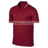 Two-button Placke Knitted Pique Gym Sports Series Maroon Polo Shirt thumbnail-1
