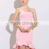 2016 Bride Summer Dress Design for Strapless,falbala Hem Sheath Ladies Evening Dress Oem Service thumbnail-1