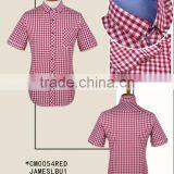 100% Cotton Latest Stylish Checked Fashion Short Sleeve Men Shirts for Summer thumbnail-4