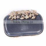 Iron Based Alloy Kiss Clasp Purse Frame Rectangle Clear Rhinestone Gold Plated Flower 16.3cm(6 3/8") x 10.5cm thumbnail-2