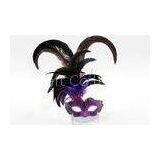 Feather Colombina Carnival Venetian Masks Purple Butterfly For Christmas thumbnail-1
