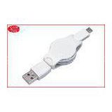 High speed Micro 5 pin To USB 2.0 Retractable Charger Cable 80CM in White