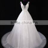 2017 Wholesale Sweetheart Sleeveless Lace Wedding Dresses Beaded V-neck Nackline Mermaid Lace Wedding Dress F13001 thumbnail-4