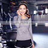 Custom Design t Shirt Wholesale China 90% Polyester 10% Spandex Long Sleeve Fitness t Shirt for Women thumbnail-2