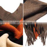 European Style Ladies Irregular Design Pullover Poncho Sweater With Tassel thumbnail-5