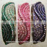 Crystal Rhinestone Jewelry Handmade Brass Bangle Manufacturer, Rhinestone Jewellery Bangle Exporter thumbnail-4
