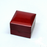 Wooden Ring Box Painting in Red Glossy, Wrapped Black PU Inside, With Screen Printing Logo thumbnail-4