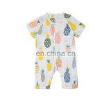 Two Layers High Density Muslin Cotton Baby Romper Clothing for Newborn Infant With Button Summer thumbnail-3