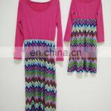 2019 NEW CHEVRON ZIGZAG PRI NT Mommy and me Maxi Dress Mother Daughter Matching Dress (this Link for Girls,1-10years) thumbnail-2