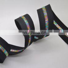 Rainbow Nylon Colored Resin Decorative Metal Rainbow Zipper Tape thumbnail-5