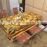 Indian Cotton Table Cloth Yellow Color Compass Zodiac Print Dinning Table Cloth Vintage Wall Hanging Throw Bed Sheet Cover TC59 thumbnail-1