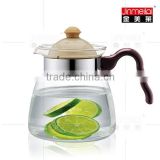 Glass water pot with plastic lid and handle,Eco-friendly and Human-friendly