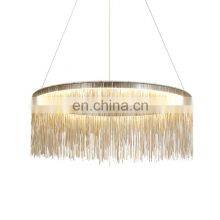 LED Tassel Chandelier Remote Modern Three-color Adjustable Nordic Restaurant Chandelier Luxury Hotel Living Lighting thumbnail-1