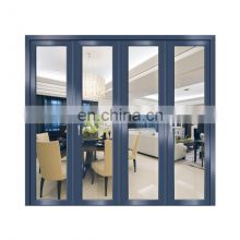 Folding door with glass panel aluminum profile frame folding doors with plexiglass