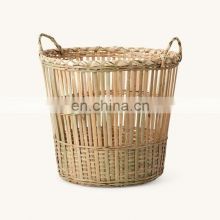 Best selling product Rustic Woven Bamboo Storage Basket Traditional Wholesale Handwoven Made in Vietnam