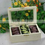 Unfinished Wooden Tea Box, Tea Packaging Box, Acrylic Tea Bag Box