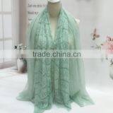 High Grade Crinkled Plain Crepe Shawl 100% Real Chiffon Silk Scarf Women thumbnail-3