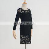 Autumn Fall Dress Woman Trendy Cotton Dress With Lace Joining Together Supplier's Choice thumbnail-3